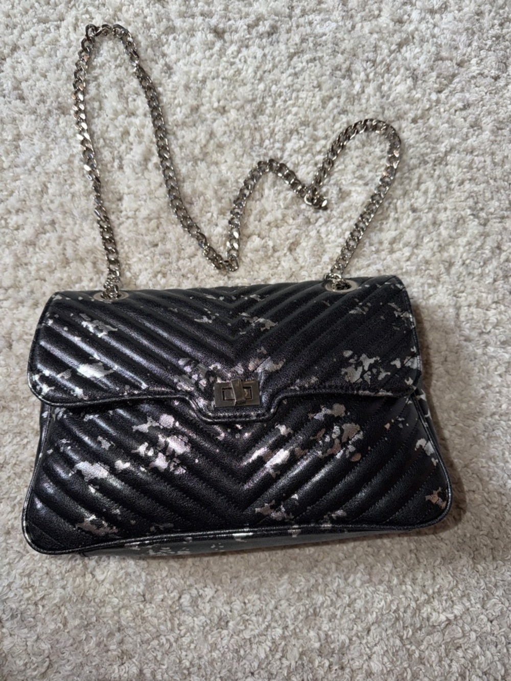 Steve Madden quilted Metallic Accent Shoulder Bag